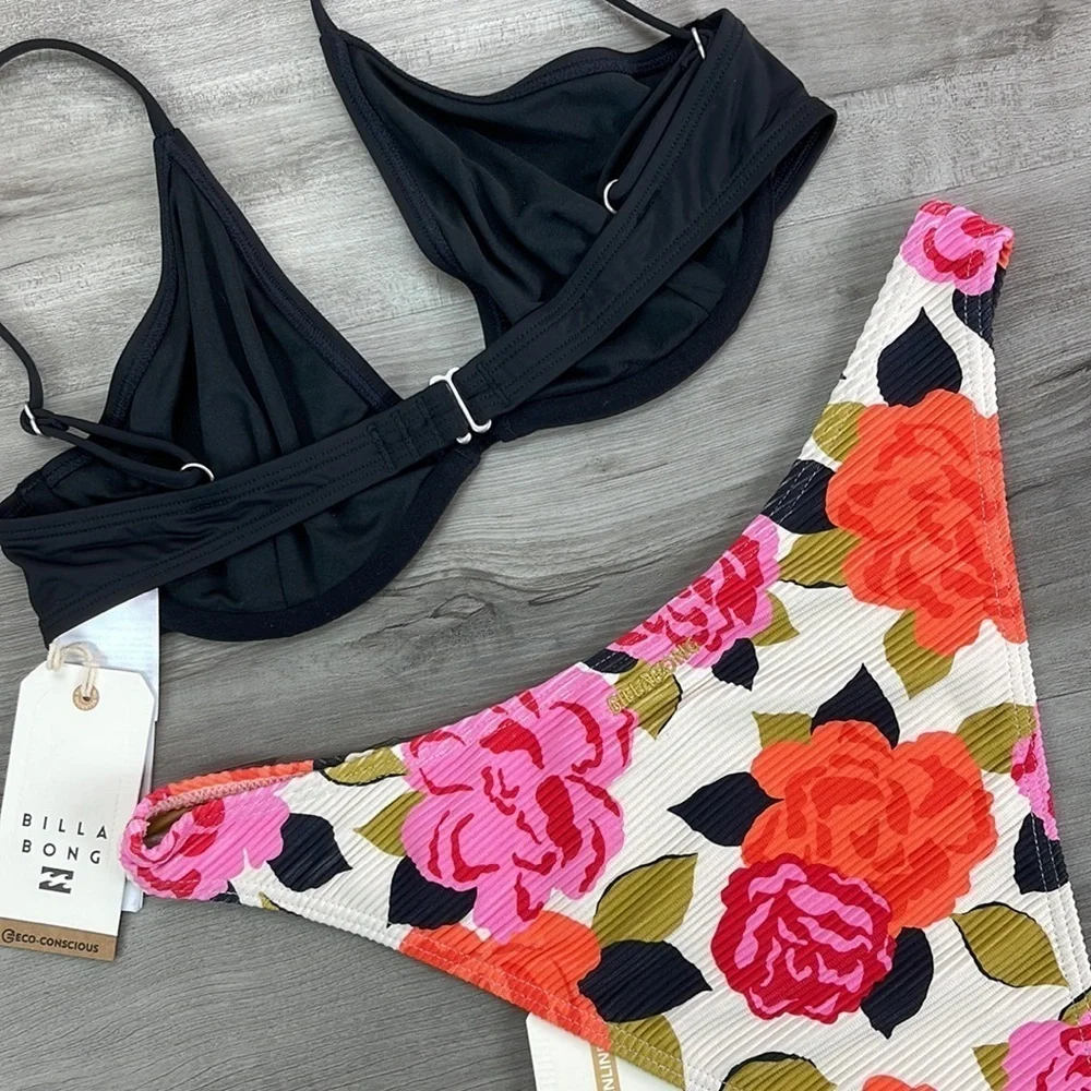 ☀️BILLABONG☀️ SOL SEARCHER REESE UNDERWIRE MAGIC GARDEN HIKE BIKINI SET